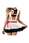 Ecoliere Tenue Adulte Soubrette Hot Hard Cosplay Ensemble Transparente Maid Pute Uniforme Coquine Hot Érotique Tablier Hallow