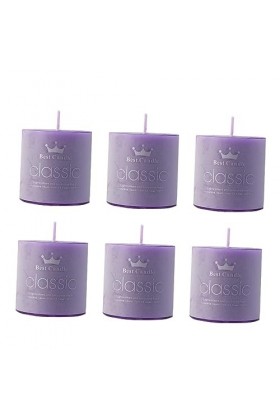 Mobestech Bougie Parfumée Sans Fumée 18 Pièces Bougie Décorative Bougie De Fête Pilier Violet Chandelier En Cire