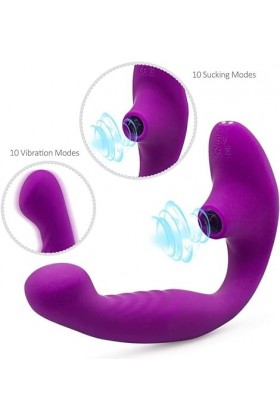 HytTer Jouet Vibromasseur, Jouet Vibromasseur Double Usage Stimulateur Puissant Aspiration - Vibromasseur Vibromasseur - Pour