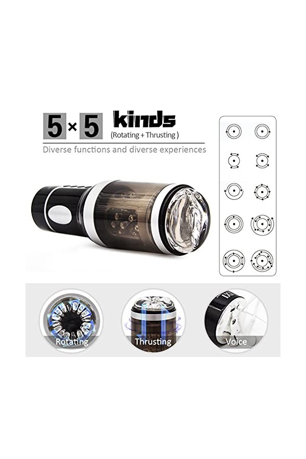 Appareil de Massage pour Homme,Cup Māştừrbateừr Electrique Homme Automatique Va et Vient Vibrạņt şucěur, Œuf Māştừrbateừr Måș