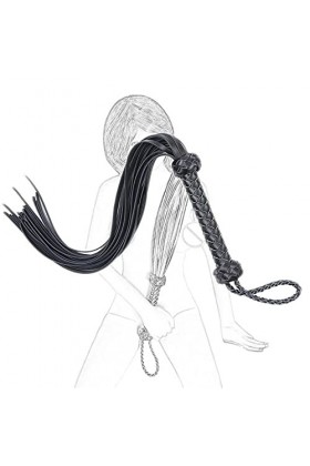 Nouveau type tressé gland en cuir fouet doux fouet jeu fouet