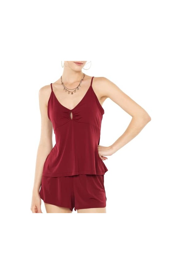 noflik Ensemble de pyjama doux et confortable pour femme, Ensemble pyjama / noir, XL