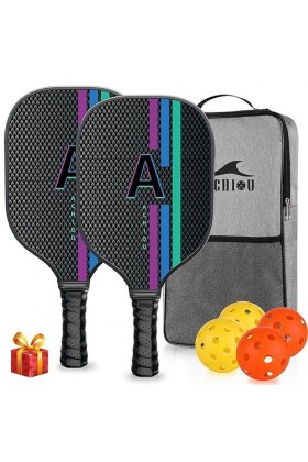 Achiou Ensemble de pagaies de pickleball en fibre de verre approuvées