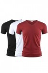 NOGRAX T-Shirt Homme Mens T-Shirt V Collier À Manches Courtes T-Shirt T-Shirt T-Shirt Noir T-Shirts Fitness pour Vêtements Ma