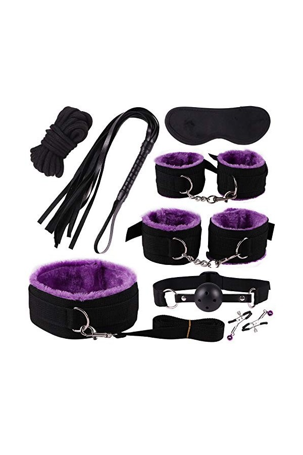 DYNLAB Ensemble de 8 pièces de Produits en Nylon Violet romantiques et Confortables, Jouets Amusants pour la Vie Sportive, ac