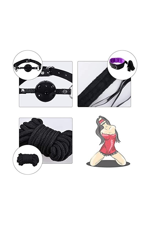 DYNLAB Ensemble de 8 pièces de Produits en Nylon Violet romantiques et Confortables, Jouets Amusants pour la Vie Sportive, ac