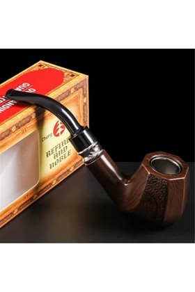 SEEANN Pipe de Tabac de personnalité, Pipe de Tabac en Bois détachable sculptée à la Main à lancienne pour Les Femmes, Les H