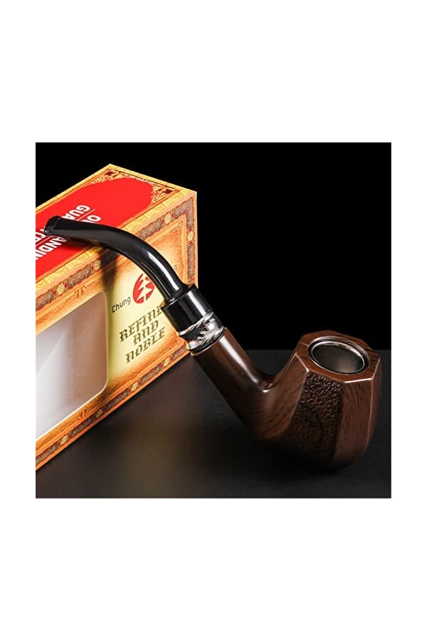 SEEANN Pipe de Tabac de personnalité, Pipe de Tabac en Bois détachable sculptée à la Main à lancienne pour Les Femmes, Les H