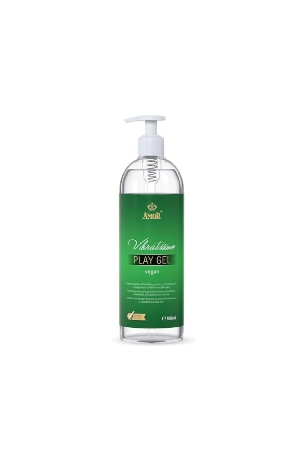 Vibratissimo Play Gel vegan 1000 ml I Lubrifiant sans composants dorigine animale I Gels lubrifiants à base deau I Lubrican
