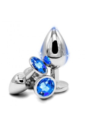 KK12- Produits Amusants En Acier Inoxydable En 3 Tailles Bleue Ḁṉḁl Plṳg Ḁṉḁle Femme Prôsṱḁṱe Deḇṳṱḁṉt Homme Vḯḇrḁṉṱ Plṳgs 