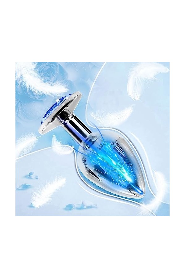 KK12- Produits Amusants En Acier Inoxydable En 3 Tailles Bleue Ḁṉḁl Plṳg Ḁṉḁle Femme Prôsṱḁṱe Deḇṳṱḁṉt Homme Vḯḇrḁṉṱ Plṳgs