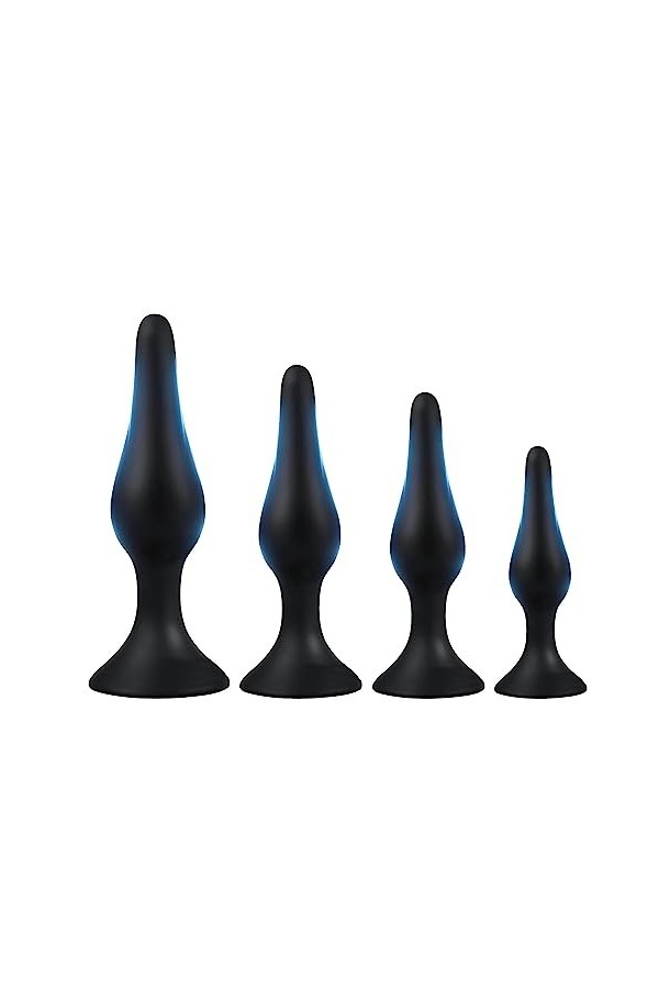 B7-4 Outils en Silicone Noire Pur Classique, Adapté Au Jeu en Salle Ḁṉḁl Plṳg Ḁṉḁle Femme Prôsṱḁṱe Deḇṳṱḁṉt Homme Vḯḇrḁṉṱ Plṳ