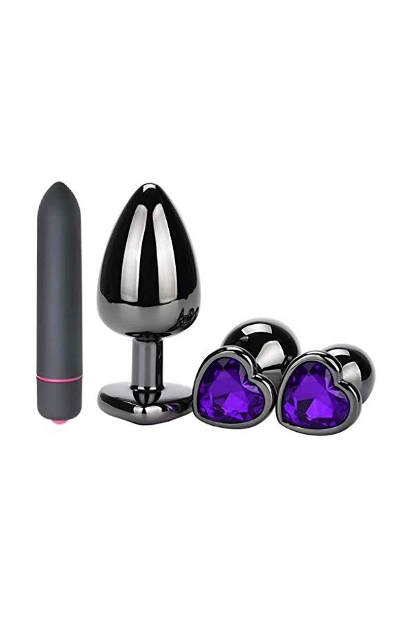 Ànâl Dilâtateurs Plug de taille différente Diamond Jewel Toys Kit de formateur en acier inoxydable Plug en forme de coeur Sti
