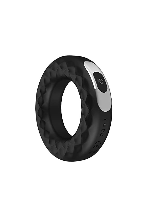 Anneau pénien vibrante homme M-asseur portable,Fémmé Adultes Anneau De P-Ê?Is en Silicone Couple Multi Vitesses T-Shirt Vibra