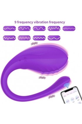 She is Love Mini Vibromasseurs Feminin Telecommande à Distance 10 Mode Oeuf Vibrant Connecté Telephone App, Bluetooth Oeuf Vi