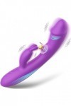 Vibromasseurs Feminin Clitoridien et Point G, 3 IN 1 Rabbit Vibromasseurs Silicone Gode Femme Stimulateur Avec 5 mode Pulsati