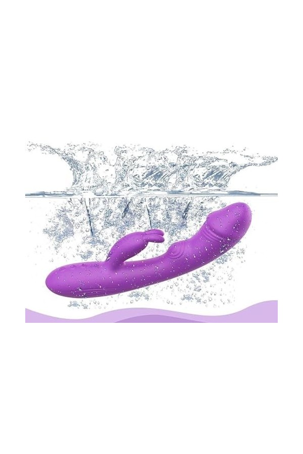 Vibromasseurs Feminin Clitoridien et Point G, 3 IN 1 Rabbit Vibromasseurs Silicone Gode Femme Stimulateur Avec 5 mode Pulsati