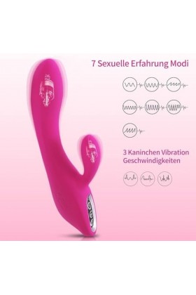 Vibrateurs pour Votre Clitoris et Point G avec Fonction de Poussée - avec 7 Modes de Vibration Puissants，Vibromasseur Puissan