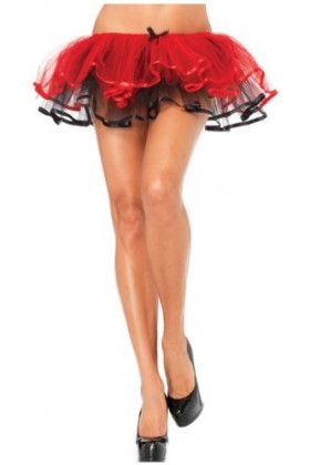 Leg Avenue Burlesque Jupon Réversible Noir/Rouge Taille Unique