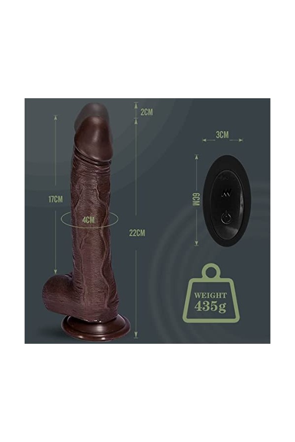 MKLJ Ġode Vìbrò-massèur Va et Vient Gros Ġodes XXL Gros Diametre Liśse Gödemiché Reálisté pour Femme Silicone Ventouśe 22cm X