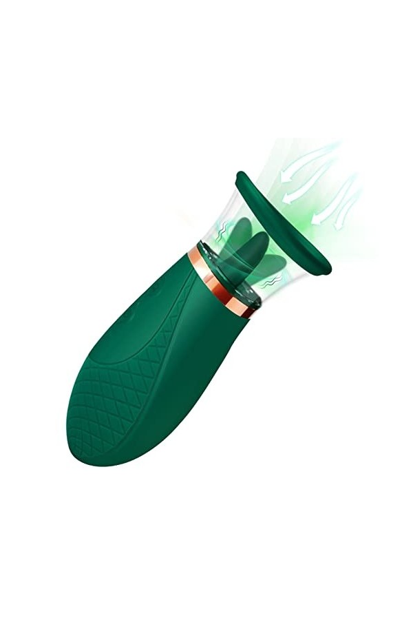 Vibrateur de Langue Léchant clitoridien Suceur Stimulateur Point g et Sein Puissant Silencieux Sextoyse Plaisir Femme Couple 