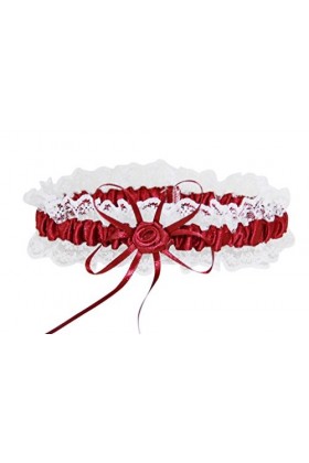 hochzeits-shop-hamburg HBH Hamburger Jarretière de mariage M8543, bordeaux, taille unique