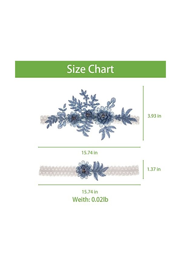 AWFOUGAR Jarretière de mariage élastique souple en dentelle Accessoires de mariage Cadeaux de mariée, Petites fleurs - Rouge,