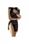 Temptshow Nuisette sexy en dentelle Cheongsam pour femme Noir, Taille unique