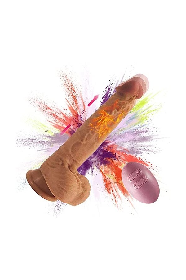 Puissant Gode Vibrant ?a ?t vi?ṇt XXL él?ctr?que Sil?cọne Masseur étanche ?ó?é? Femme Réá?íśté ?i?r?nt À?âle Ventouse Chauffa