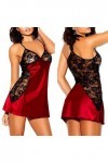 SooYoove. Lingerie Sexy. Nuisette. Satin. Dentelles. V2. Rouge M 
