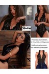 Avidlove Lingerie une pièce en dentelle Teddy Mini Bodysuit, Noir , XL