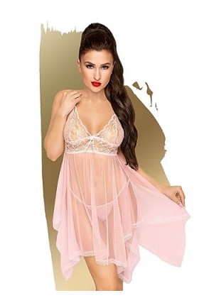 Penthouse, babydoll, nuisette, différentes tailles, lingerie, «&nbsp;Naughty doll&nbsp;», 2&nbsp;pièces, rose, Taille: S/M