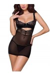 Obsessive Chemise Con Encaje Poupée, Negro Negro , L/XL Femme