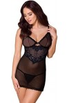 Obsessive Sensuel déshabillé ou Nuisette dans Un Magnifique Coffret Cadeau, déshabillé Noir + String, S-M