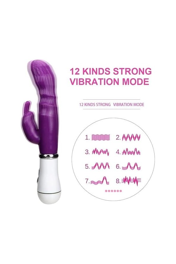 Double stimulation Víbromàsséur 2 en 1 Double Léchage Stimulateur de Léchage Víbromàsséur Stimulation Léchage pour Femmes Sti