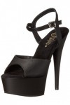 Pleaser Femme Delight-609 Sandales à Plateforme, Noir Blk Faux Leather/Blk Matte , 39 EU