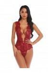 Nuisette en Dentelle sous-Vêtements Sexy Rouge M