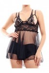 Pradize Robe Lingerie De Nuit Femme – Nuisette Ouverte Transparente - 40-75 kg