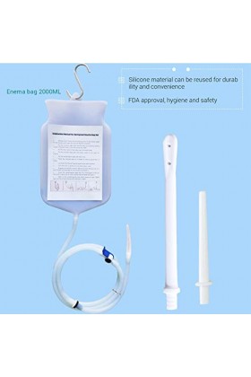 Kit Sac De Lavement en Silicone Non-Toxique 2 Litres de Mallalah sans BPA et phthalate Free Enema Réutilisable Bag pour Netto