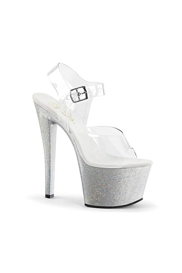 Pleaser SKY-308MG Clr/Slv UK 10 EU 43