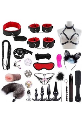 FBITE M?Sséur 26Pcs Bond?Gé Sm Cospl?Y Pour Couplé Vêtéménts Poignét Couplé Chévillé Vétéménts Ép?Is Gym Poignét Mẹnottés Šéx