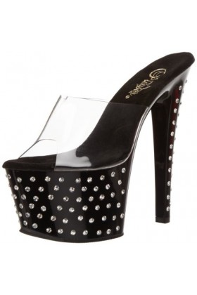 Pleaser Stardust-701, Plateau. Femme, Noir CLR/Blk , 40 EU