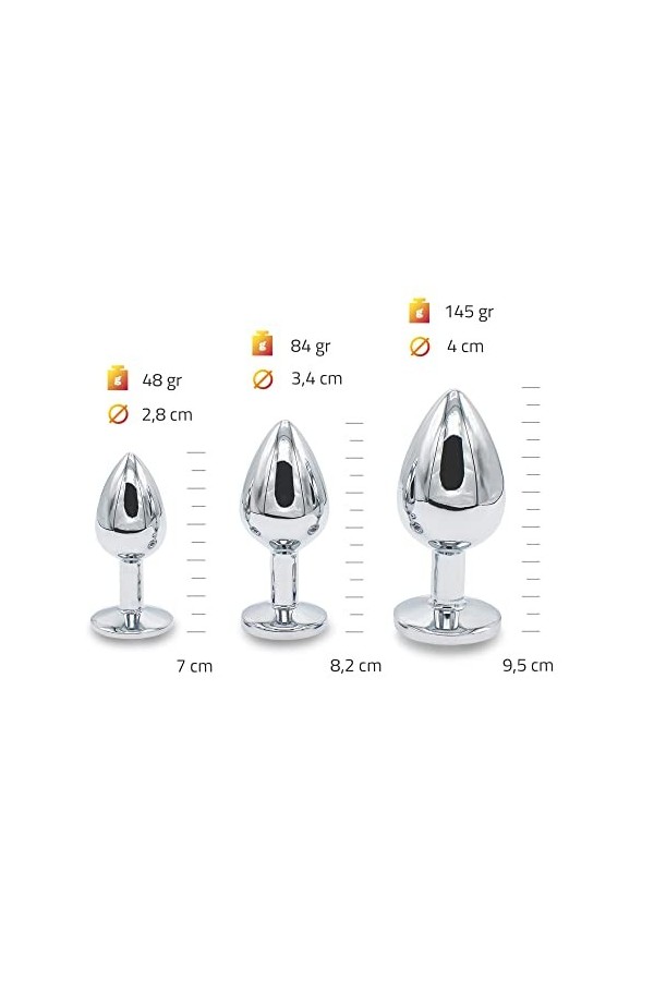 Queue de Bütt Ãnâl Plùg Bǚtt Ànâl ensemble En Acier Inoxydable Petite Taille Diamant Bijoux En Métal Plug Set Plug Massage Pl