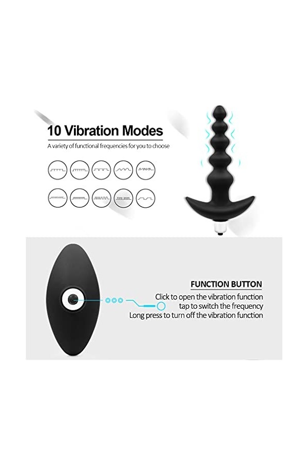 Double Anneau Vibrant Pénis,Masseur de prostate avec vibrateur anal vibrant en silicone avec 8 vibrations YX9