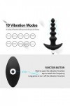 Double Anneau Vibrant Pénis,Masseur de prostate avec vibrateur anal vibrant en silicone avec 8 vibrations YX9