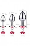 Ànâl Plug 3 pièces/ensemble prise en acier inoxydable de luxe gemme bijou en métal cristal design jouets débutants pour homme