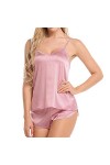 Luckywaqng Robe lingerie sexy pour femme - Pyjama en satin et soie - Dentelle - Vêtements de nuit - Lingerie sexy - Pour femm