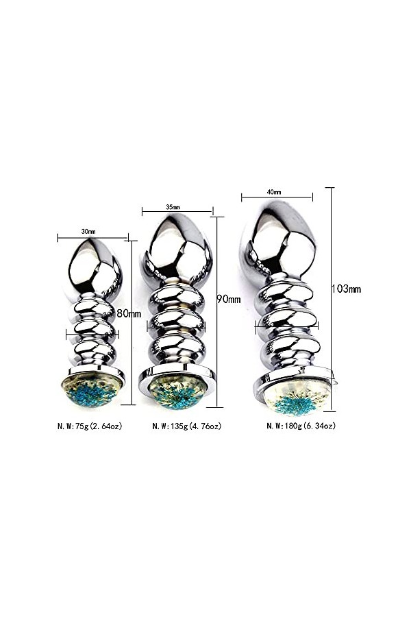 Ànâl Plug 3 pièces/ensemble prise en acier inoxydable de luxe gemme bijou en métal cristal design jouets débutants pour homme