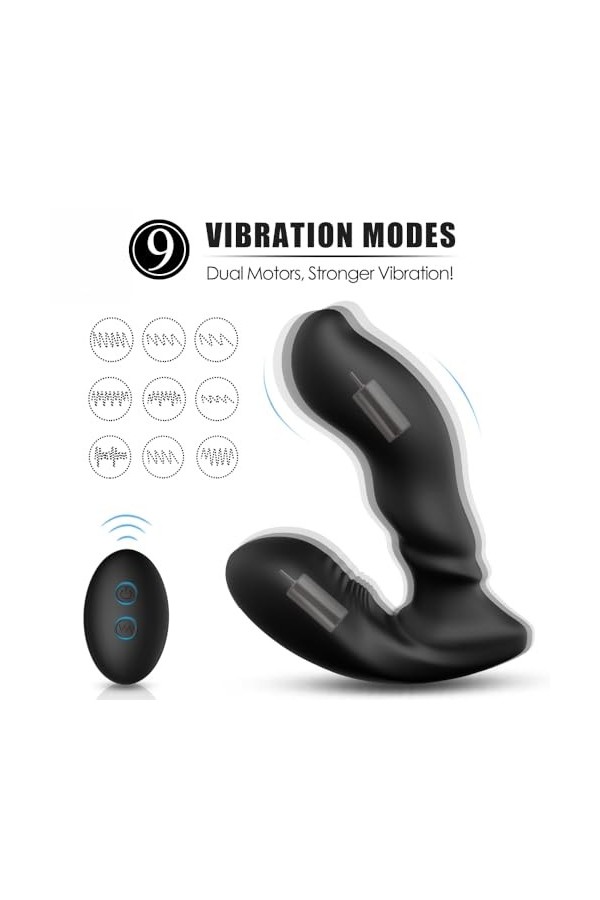 Massêur de Prostâte Homme Gôdé va et vient 10 Modes de Vibration & Télescopiques Plùg pour Plaisir Femme Sextoyspour pour Fem