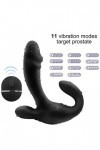 Masseur Prostâte avec 9 Modes de Vibration SexT oy Stimulateur Plug avec Anneau de Choc Télécommande Stimulation Gode pour Ho